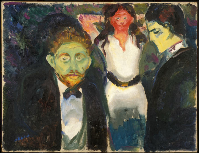 爱德华·蒙克（Edvard Munch）高清作品 - 嫉妒人物作品 1907-1