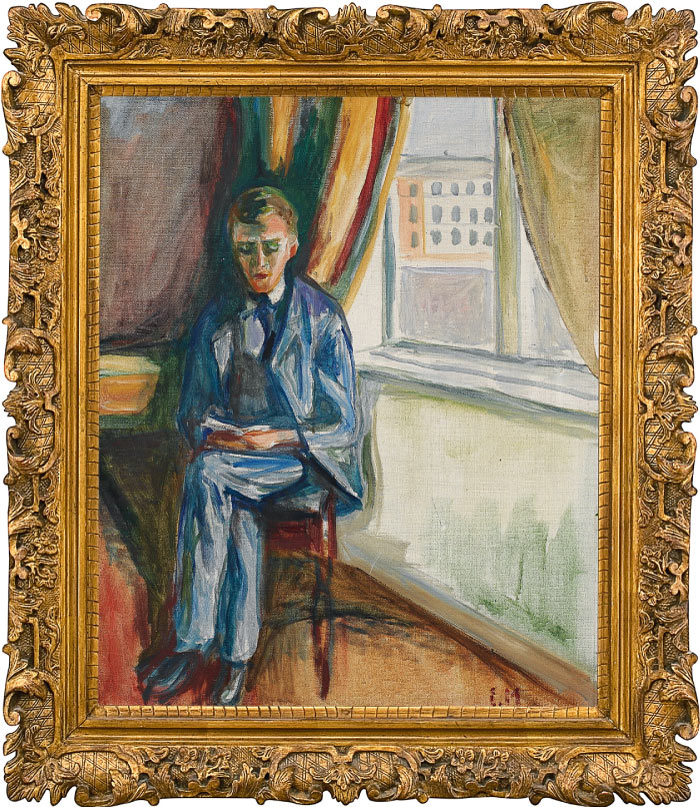 爱德华·蒙克（Edvard Munch）高清作品 - 安德里亚斯正在读书