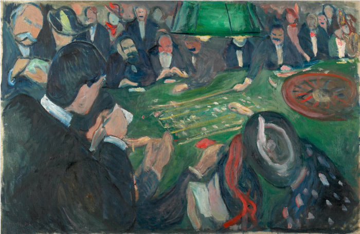 爱德华·蒙克（Edvard Munch）高清作品 - 在蒙地卡罗的轮盘赌桌上, 1892