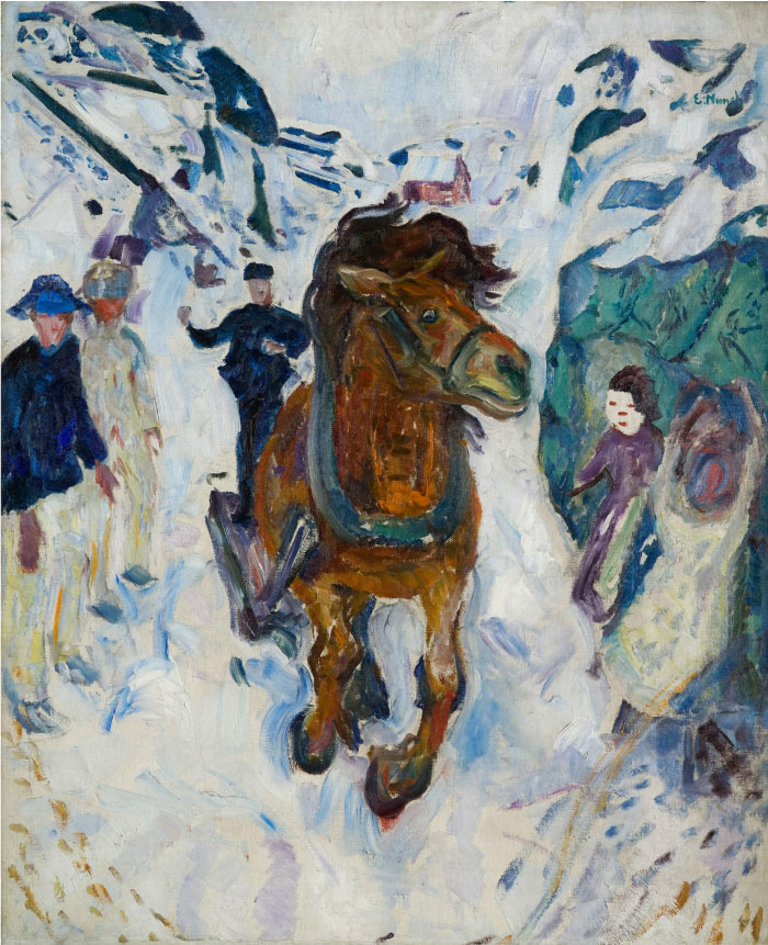 爱德华·蒙克（Edvard Munch）高清作品 - 奔马，1910-12