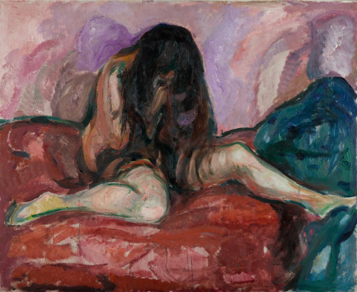 爱德华·蒙克（Edvard Munch）高清作品 - 哭泣的裸体，1913-14