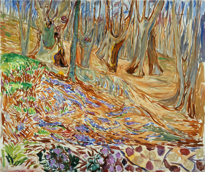 爱德华·蒙克（Edvard Munch）高清作品 - 春天的埃尔姆·福雷斯特 1923年