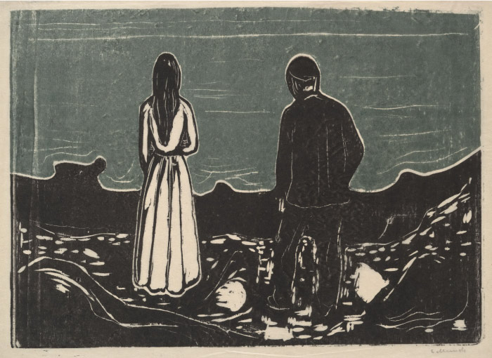爱德华·蒙克（Edvard Munch）版画高清作品 - 孤独的人