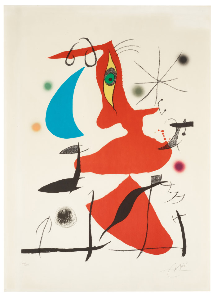 胡安·米罗（Joan Miró）高清作品 《 Joan Miró Espanja 1893-1983-Utan titel, ur Oda a Joan Miró》（005）