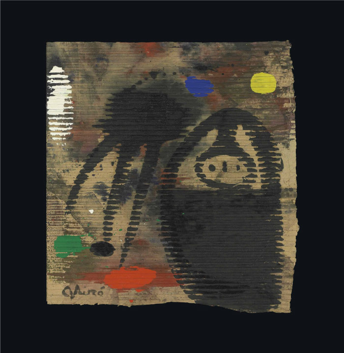 胡安·米罗（Joan Miró）高清作品 《FEMME ET OISEAU SOUS LA LUNE》（019）