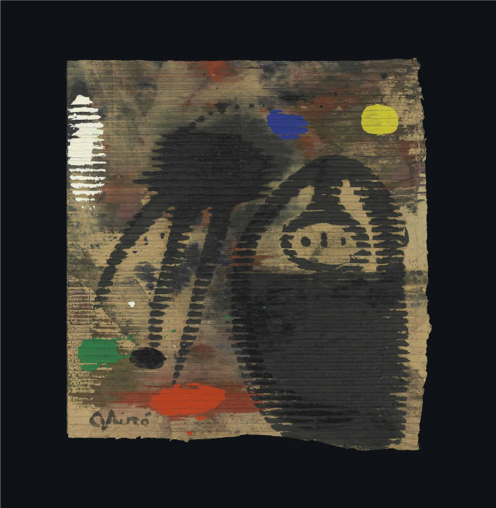 胡安·米罗(Joan Miró)高清作品 《FEMME ET OISEAU SOUS LA LUNE》(019)