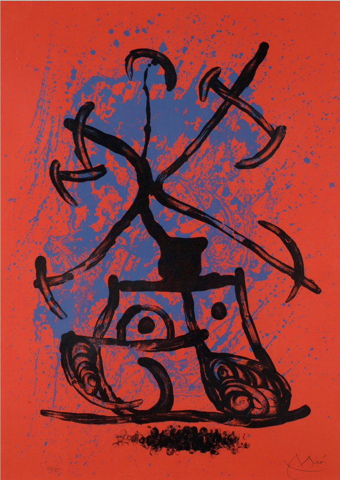 胡安·米罗（Joan Miró）高清作品 《L'entraineuse---rouge》（128）