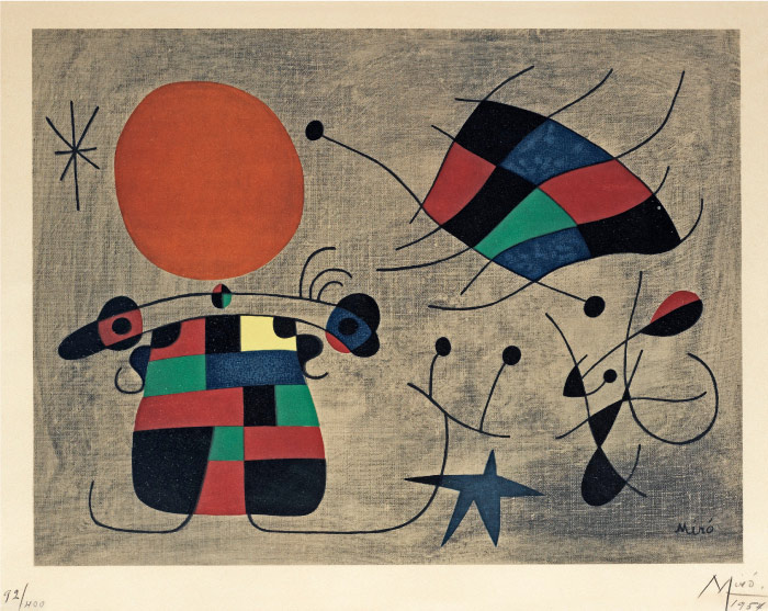 ·米罗（Joan Miró）高清作品 《Le sourire aux ailes flamboyantes》（126）胡安