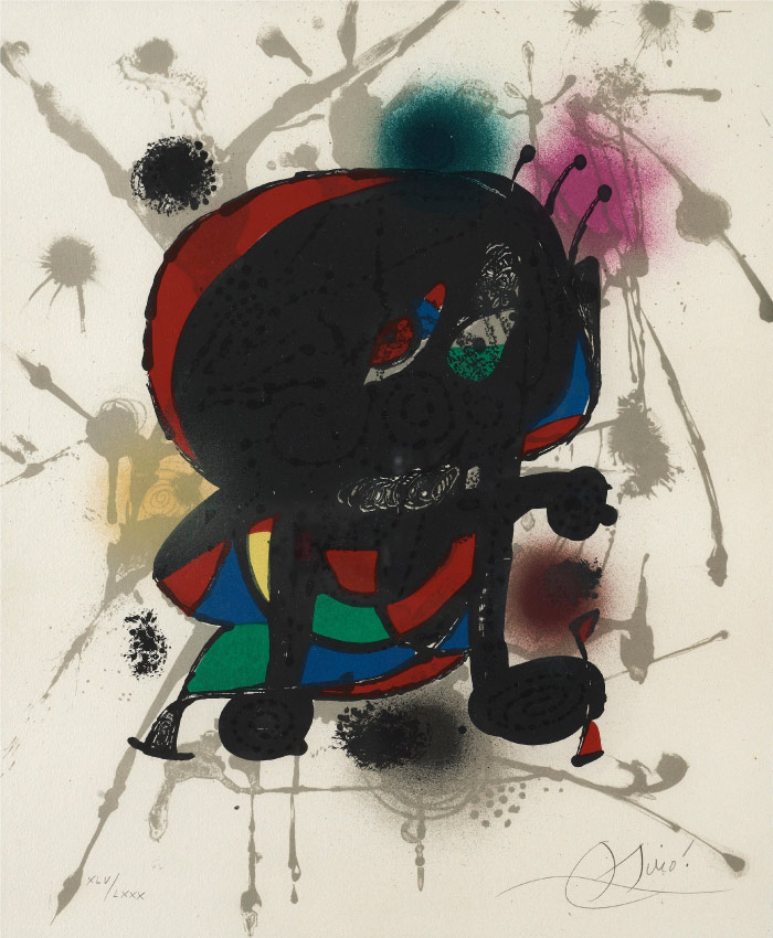 胡安·米罗（Joan Miró）高清作品 《Utan titel, ur Joan Miró lithographe III. (d)》（140）