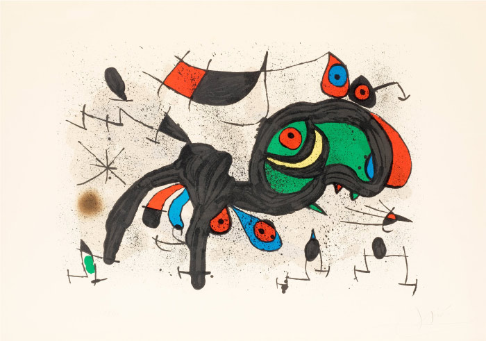 ·米罗（Joan Miró）高清作品 《Le bélier fleuri, ur Dérriere le miroir no 193-194》（114）胡安