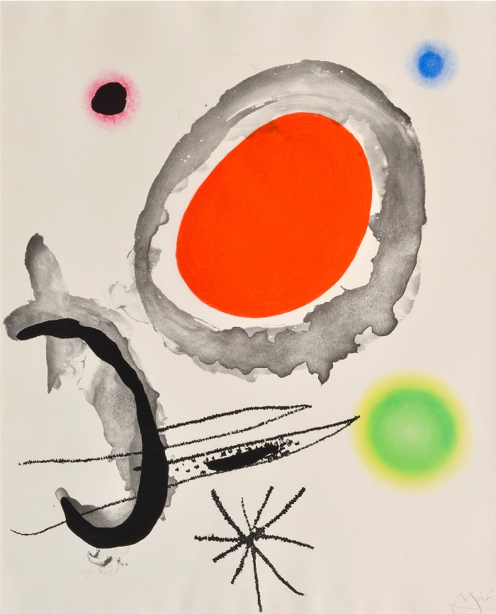 胡安·米罗（Joan Miró）高清作品 《OISEAU ENTRE DEUX ASTRES》（144）