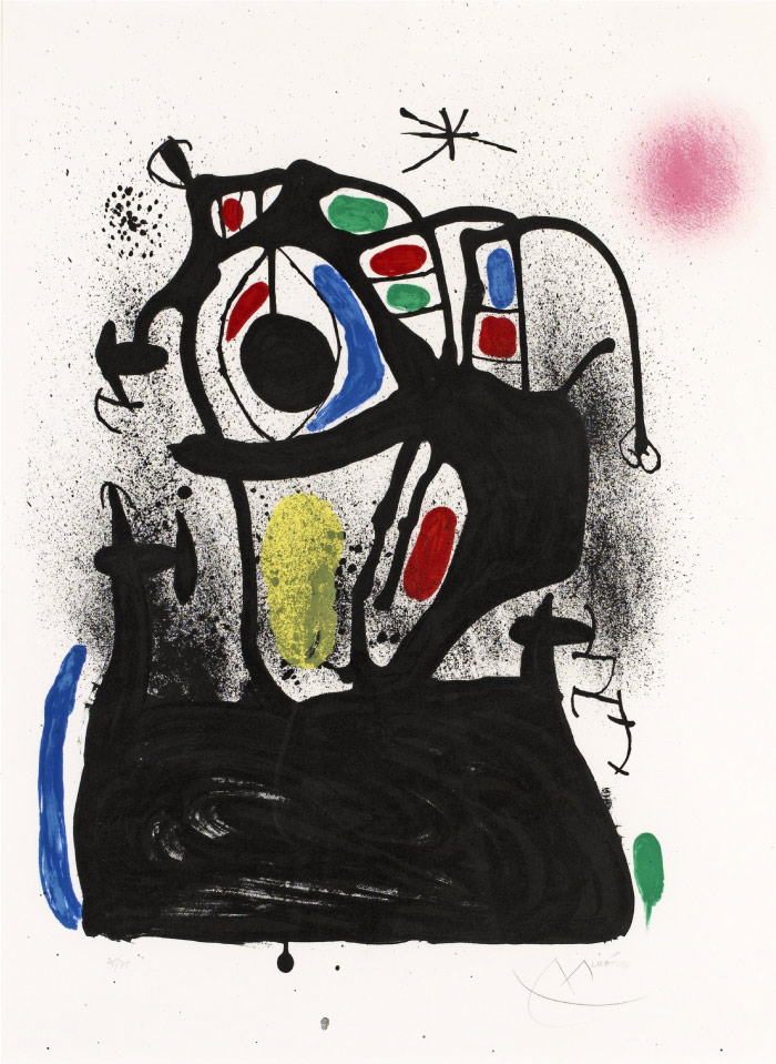 胡安·米罗(Joan Miró)高清作品 《Le magnétiseur - fond blanc》(120)