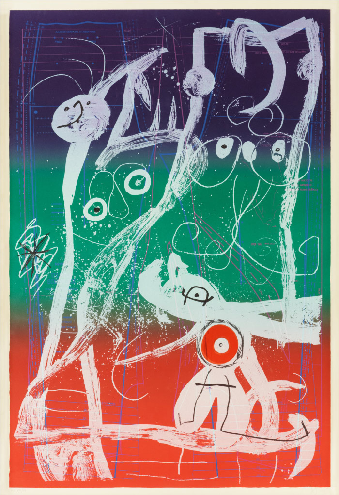 ·米罗（Joan Miró）高清作品 《Le délire du couturier - bleu, rouge, vert》（119）胡安
