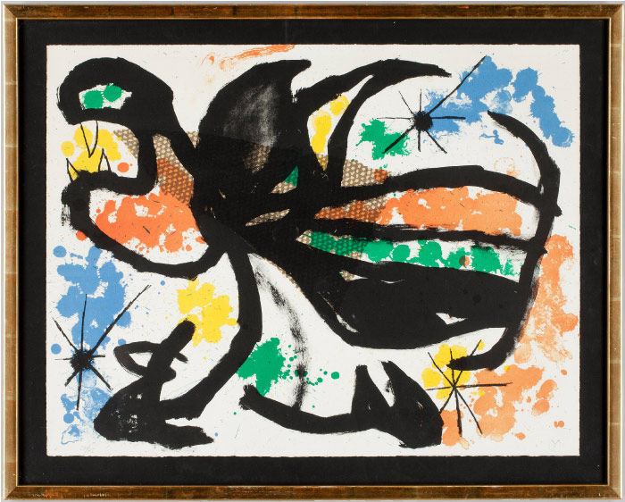 胡安·米罗（Joan Miró）高清作品 《JOAN MIRÓ, färglitografi, signerad med monogram》（107）