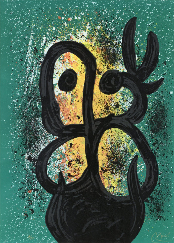 胡安·米罗（Joan Miró）高清作品 《Femme al a colombe》（099）