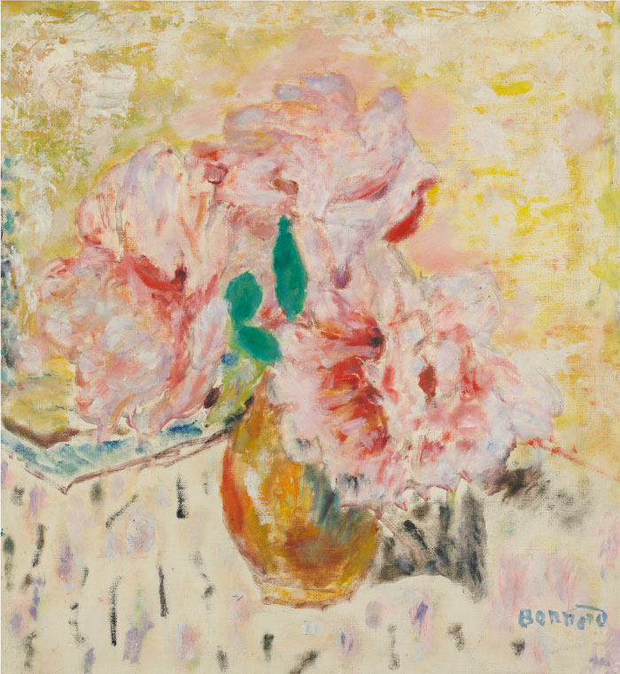 皮埃尔·博纳尔(Pierre Bonnard)高清作品-《花瓶里盛开的鲜花》(043)