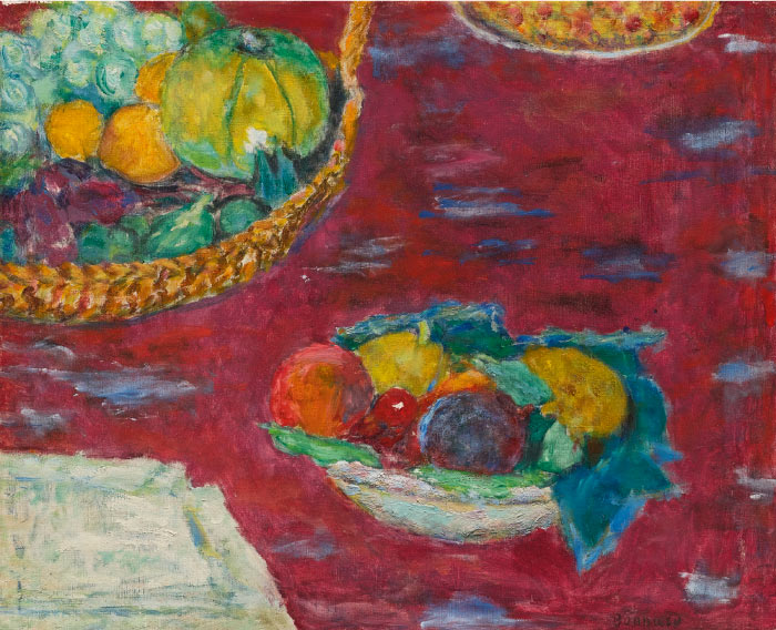 皮埃尔·博纳尔(Pierre Bonnard)高清作品-(011)《水果的切块和篮子》