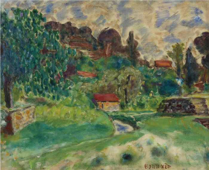 皮埃尔·博纳尔(Pierre Bonnard)高清作品-《卡涅斯景观Landscape of Cagnes》(055)