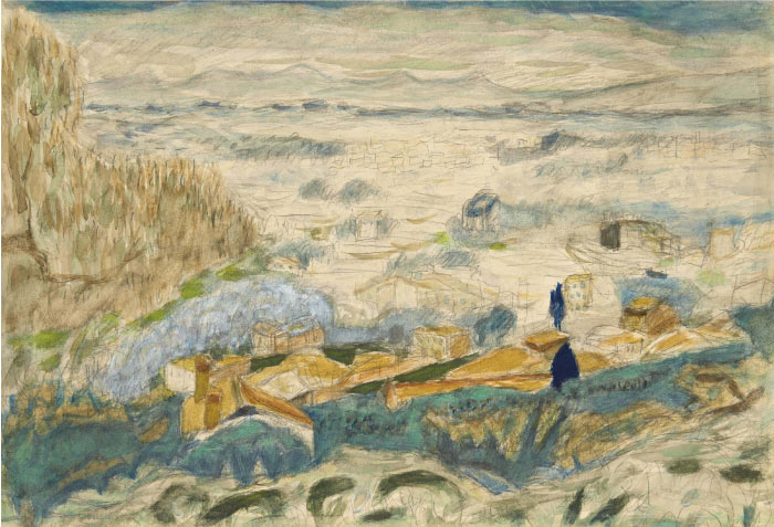 皮埃尔·博纳尔(Pierre Bonnard)高清作品-(099)《肉桂景观Landscape of Le Cannet》