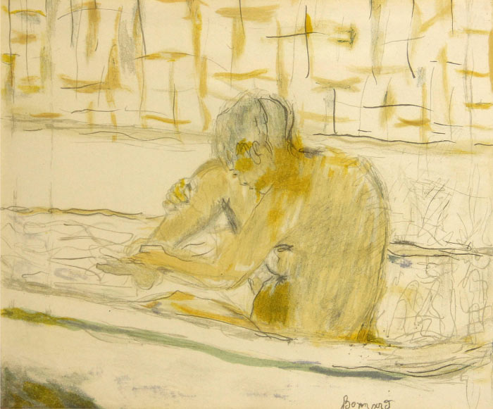皮埃尔·博纳尔(Pierre Bonnard)高清作品-(100)《浴缸里的女人》