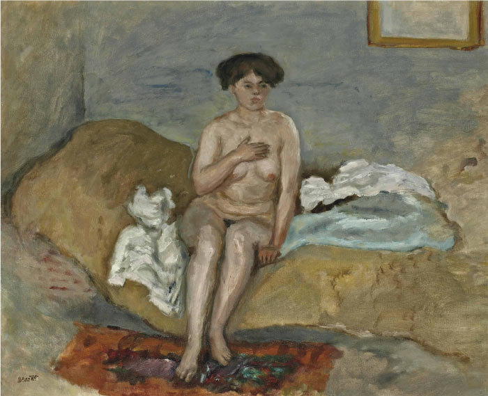 皮埃尔·博纳尔(Pierre Bonnard)高清作品-(025)坐着的裸 女