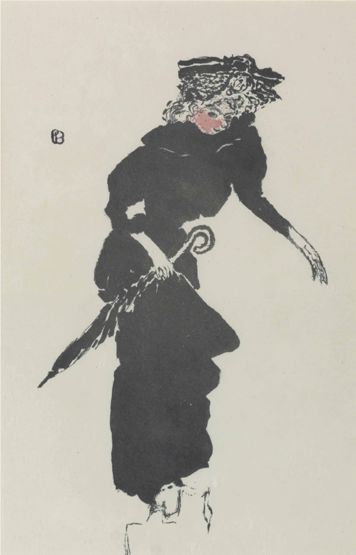 皮埃尔·博纳尔(Pierre Bonnard)高清作品-(098)《带伞的女人》