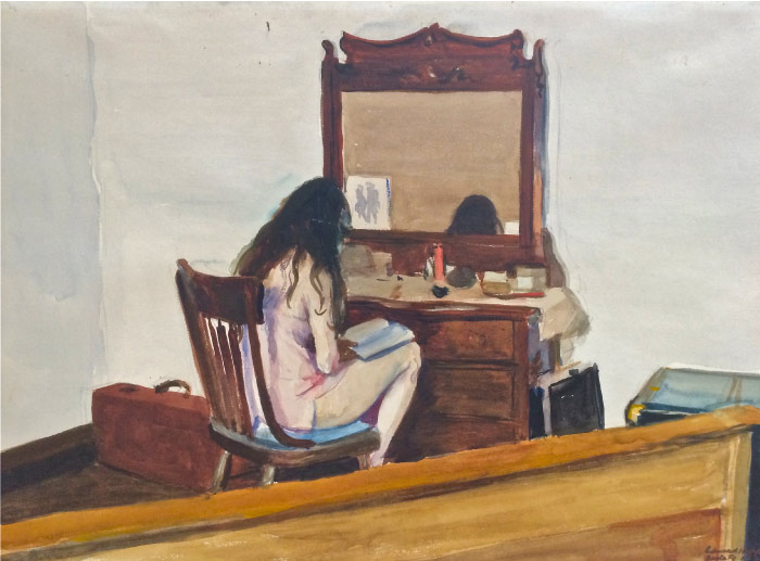 爱德华·霍普（Edward Hopper）高清作品-镜前看书