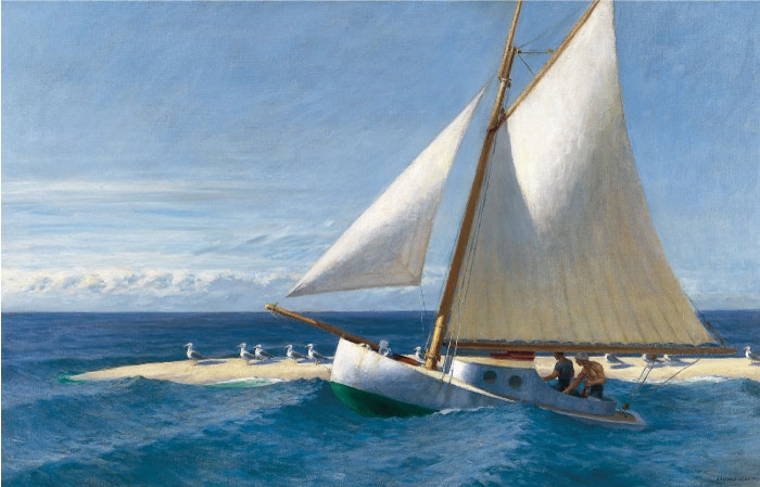 爱德华·霍普（Edward Hopper）高清作品-韦尔弗利特的玛莎·麦肯 1944年