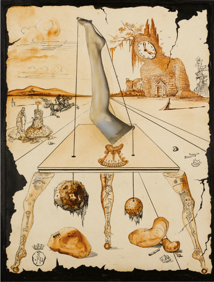 萨尔瓦多·达利(Salvador Dalí)高清作品-腿部组成，1944年