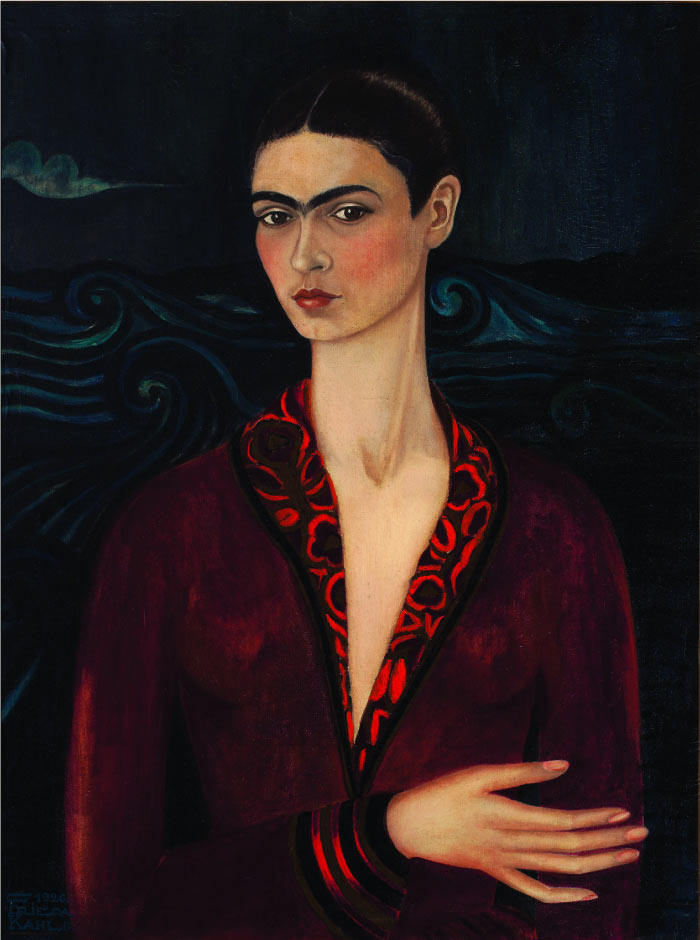 弗里达·卡罗（Frida Kahlo，墨西哥）高清作品-天鹅绒西装自画像 1926年