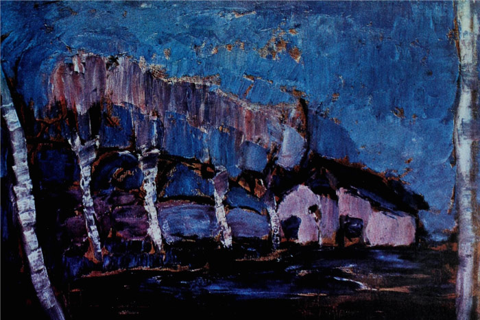 皮特·蒙德里安(Piet Mondrian)高清作品-傍晚景观