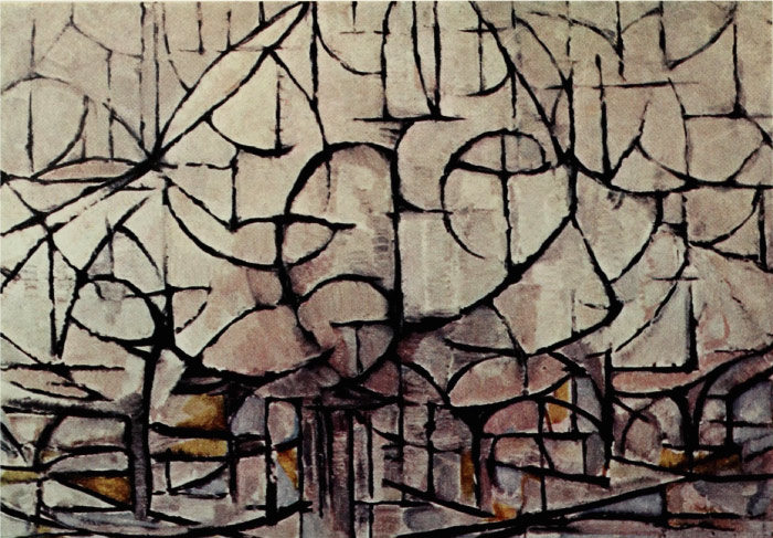皮特·蒙德里安(Piet Mondrian)高清作品-灰树