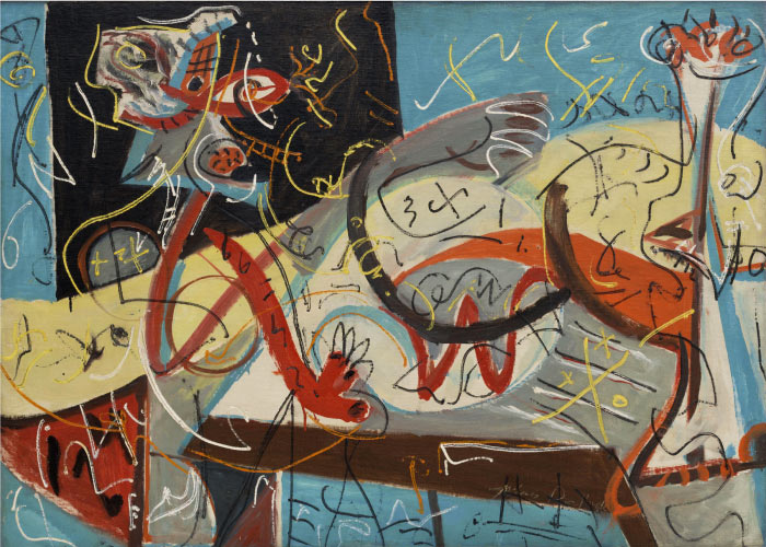 杰克逊·波洛克(Jackson Pollock)高清作品- (11)速记图形Stenographic Figure
