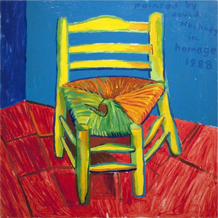 大卫·霍克尼（David Hockney，英国）高清作品-1988年文森特的椅子和皮普