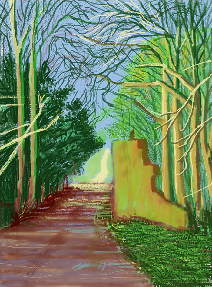 大卫·霍克尼（David Hockney，英国）高清作品-2011年春天在东约克郡沃尔德盖特的到来 5