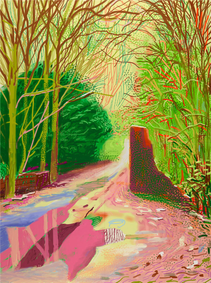 大卫·霍克尼（David Hockney，英国）高清作品-2011年春天在东约克郡沃尔德盖特的到来 3