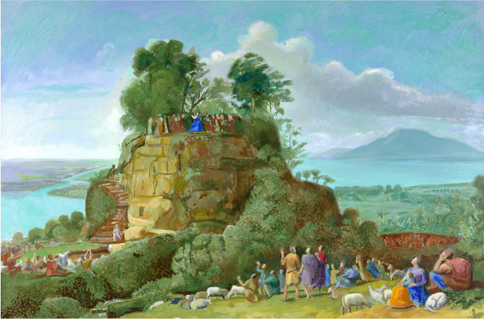 大卫·霍克尼（David Hockney，英国）高清作品-2010《伊利山上的圣训》（克劳德之后）2