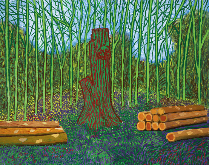 大卫·霍克尼（David Hockney，英国）高清作品-2008排列的砍伐树木