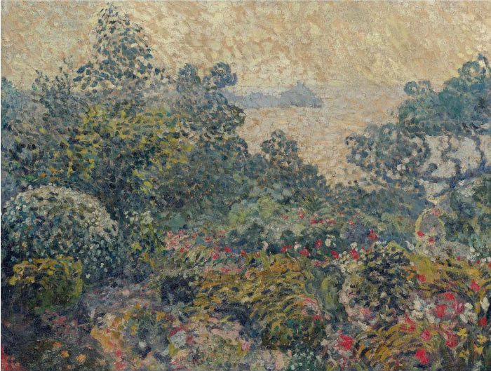 路易斯·沃塔特(Louis Valtat)高清作品-阿加伊花园，日落，1903年