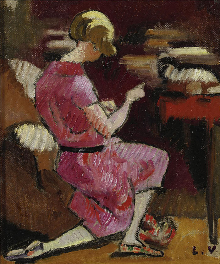 路易斯·沃塔特(Louis Valtat)高清作品-The Pink Dress, 1920