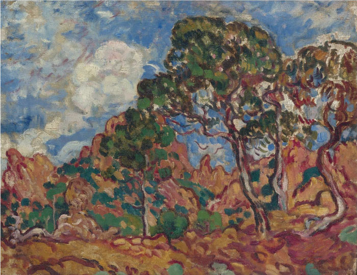 路易斯·沃塔特(Louis Valtat)高清作品-路易斯·沃塔特(Louis Valtat)高清作品-《安西奥尔的松树》，1899年