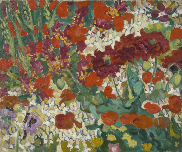 路易斯·沃塔特(Louis Valtat)高清作品-罂粟花床，1910年