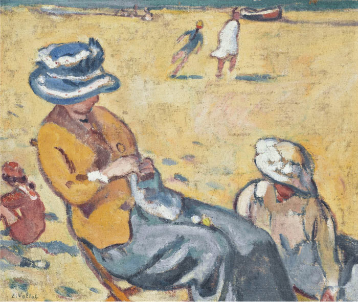 路易斯·沃塔特(Louis Valtat)高清作品-《海滩上的对话》，1910年