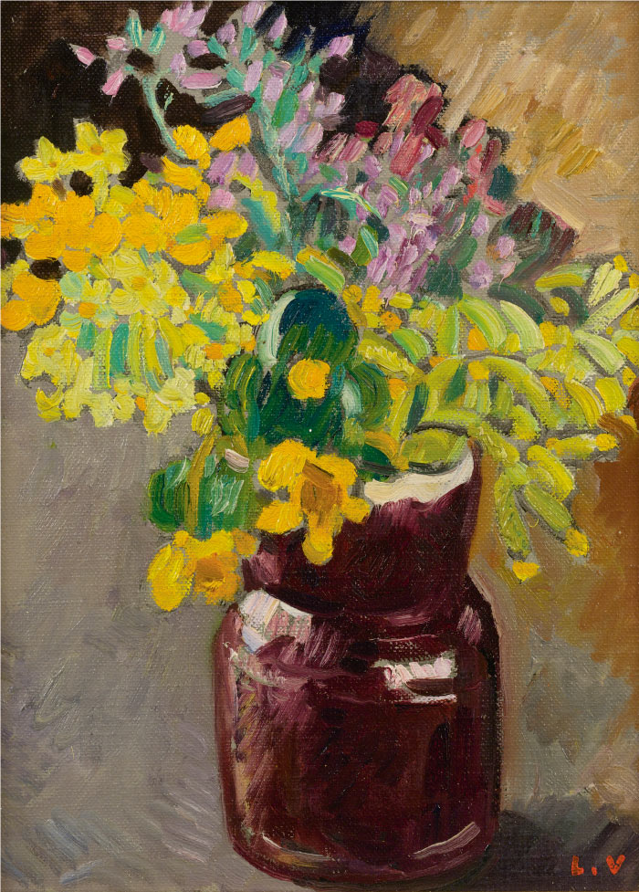 路易斯·沃塔特(Louis Valtat)高清作品-《带花的栗子壶》，1927年