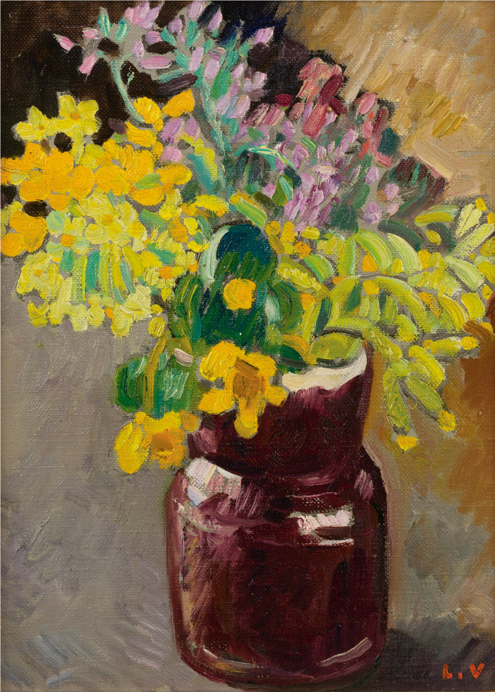 路易斯·沃塔特(Louis Valtat)高清作品-《带花的栗子壶》,1927年