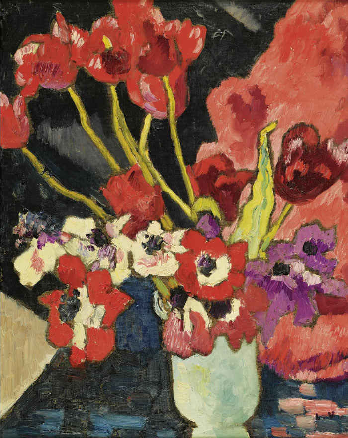 路易斯·沃塔特(Louis Valtat)高清作品-郁金香和银莲花，1939年