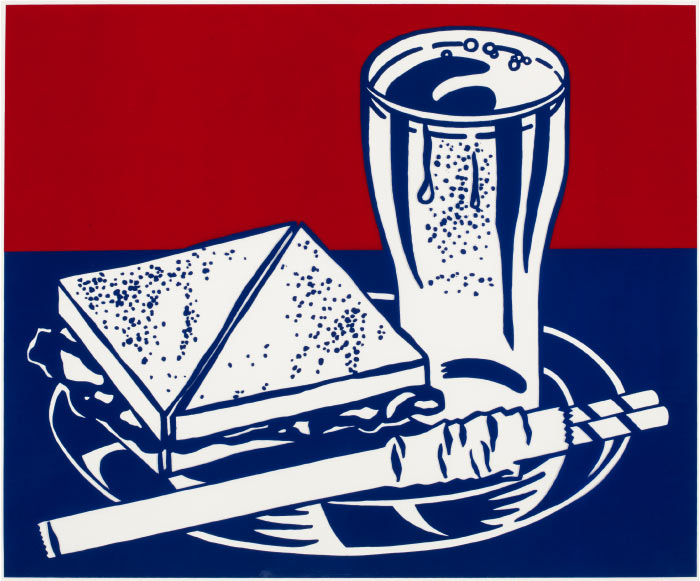 罗伊·利希滕斯坦（Roy Lichtenstein）高清作品-(56)三明治和苏打水