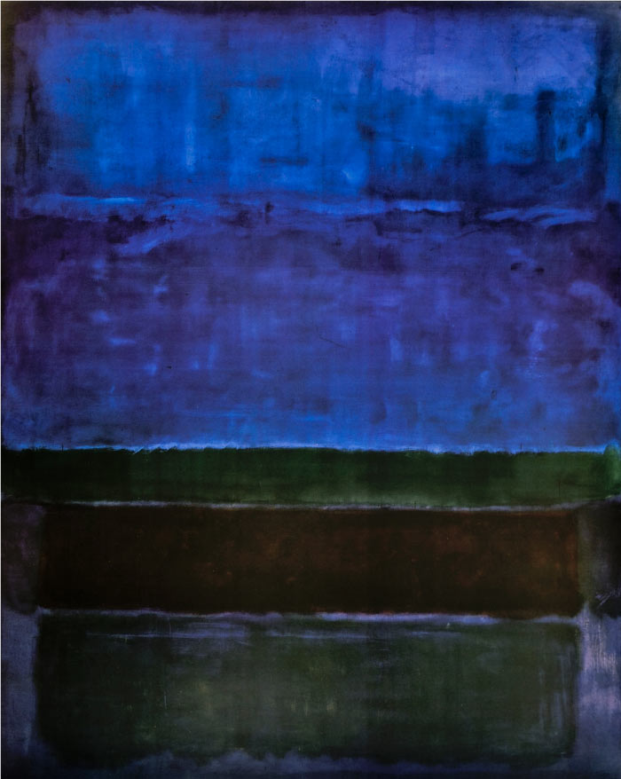 马克·罗斯科 (Mark Rothko)高清作品-蓝绿色和棕色