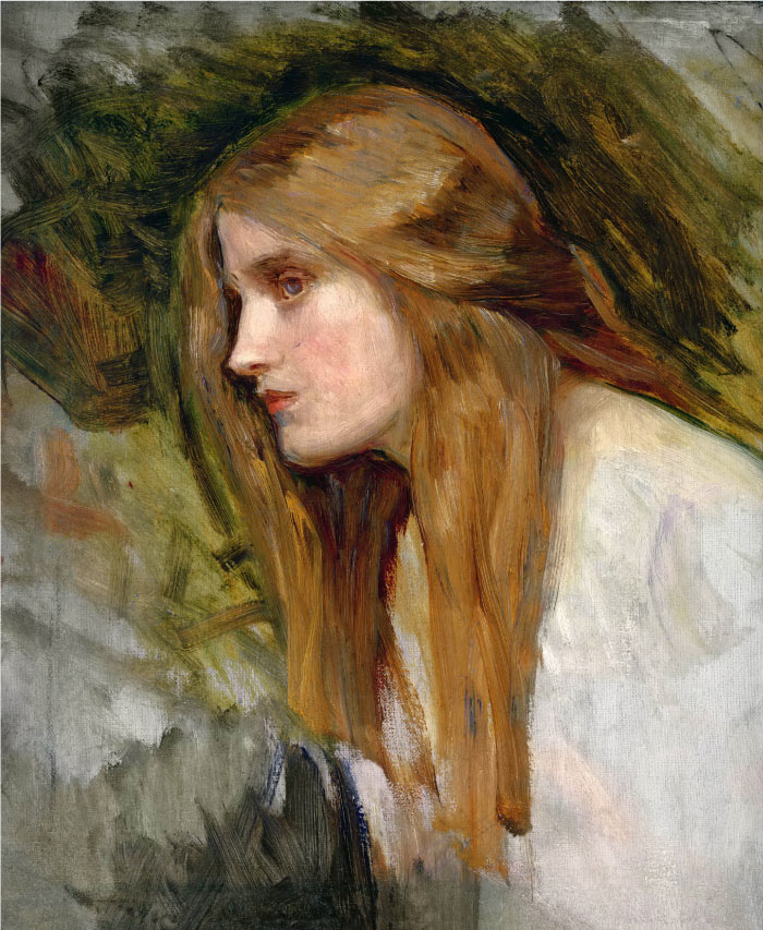 沃特豪斯(John William Waterhouse) 超清作品-21 女人肖像油画
