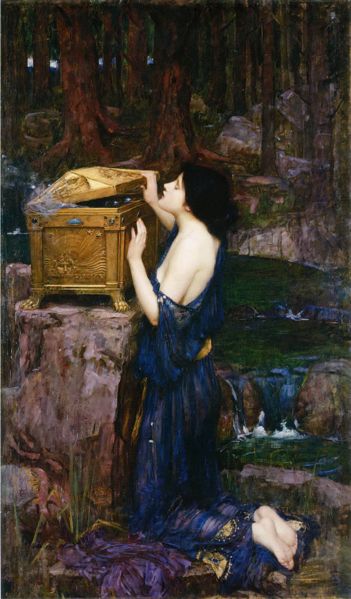沃特豪斯(John William Waterhouse) 高清作品-54 潘多拉